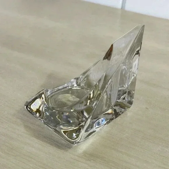 Munro Sweden Ice Glass Pyramid Toto Kjellsyrom; Vintage MCM large candle holder - Picture 6 of 7